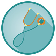 Stethoscope flat vector icon