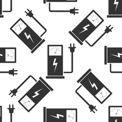 Electric energy supply for cars icon pattern