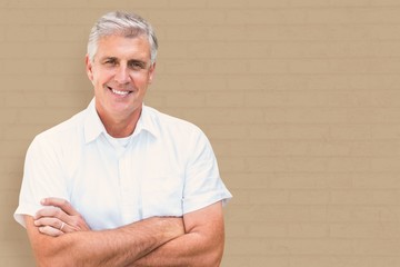 Composite image of mature man smiling - Powered by Adobe