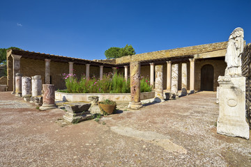 Fototapeta na wymiar Tunisia. Ancient Carthage. Quarter of the Roman villas - House of the Aviary