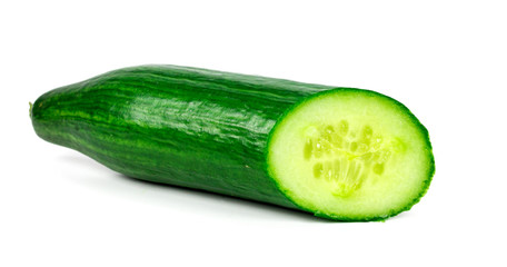 Fresh cucumber isolated on white background!