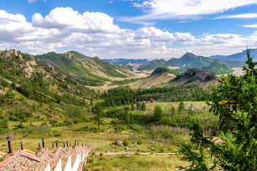 View of Gorkhi Terelj National Park from Aryapala Initiation & Meditation Center.