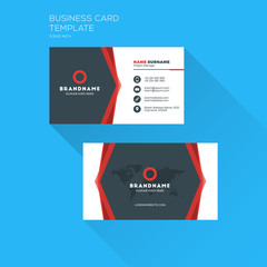 Naklejka na ściany i meble Corporate Business Card Print Template. Personal Visiting Card with company Logo. Clean Flat Design. Vector Illustration