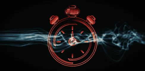 Photo sur Plexiglas Vague abstraite Composite image of alarm clock