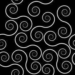 Geometric simple black and white minimalistic pattern, curved lines. Can be used as wallpaper, background or texture.