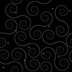 Geometric simple black and white minimalistic pattern, curved lines. Can be used as wallpaper, background or texture.