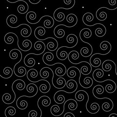 Geometric simple black and white minimalistic pattern, curved lines. Can be used as wallpaper, background or texture.