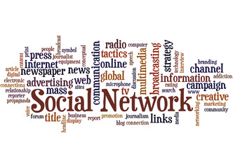 Social Network, word cloud concept 3