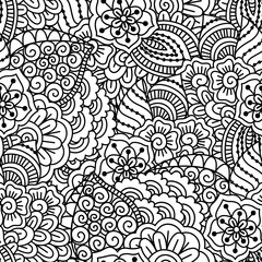 Fototapeta premium Seamless black and white pattern. 