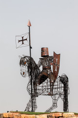  iron made statue of a medieval knight