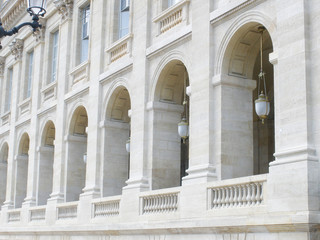 Facade of traditional residential house in France