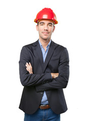 Confident young architect