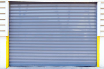the shutter door at the entrance of the factory