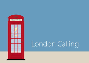 Stylish London drawing of a ringing Phone Booth