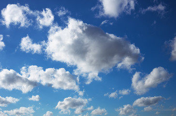 Naklejka na ściany i meble Blue sky with clouds. Composition of Nature.