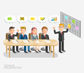 usiness meeting with speech bubble template.