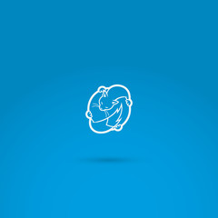 Cat around ball/globe/earth template