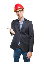 Young businessman with handshake gesture