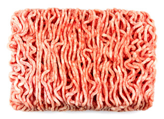 Pork mince isolated on a white background!