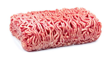 Pork mince isolated on a white background