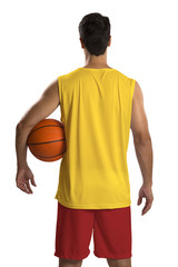 Obraz premium Professional Spanish basketball player with ball.