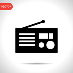retro radio vector icon