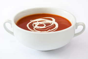 Tomato soup. Isolated photo
