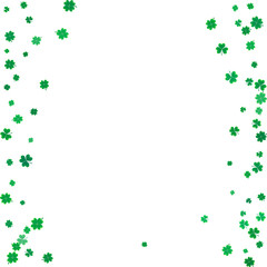 St. Patricks day background with flying clovers.