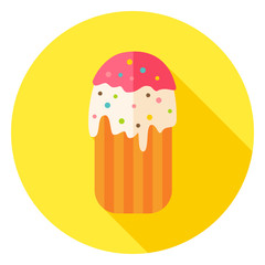 Easter Cake Circle Icon with long Shadow