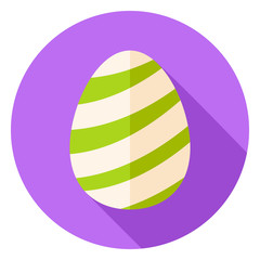 Easter Egg with Striped Decor Circle Icon