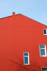rote Hauswand