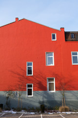 rote Hauswand