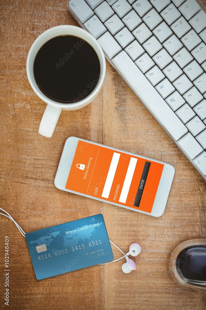 Aufkleber composite image of digitally generated image of credit card