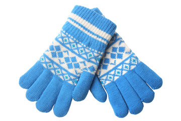 Warm woolen knitted gloves