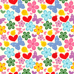 Spring Floral Seamless Vector Pattern 17