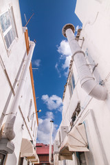 Outdoor view of the typical architecture of the cubist city of Olhao, Portugal.