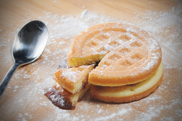 Healthy Homemade Waffles with icing