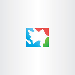 azerbaijan map icon logo vector