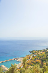 Plakias ferry harbour in Crete, Greece