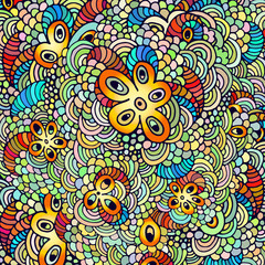 Fototapeta na wymiar Hand drawn psychedelic illustration