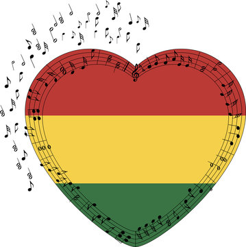 Rastafarian shaped heart