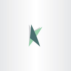letter k logotype with triangles vector icon