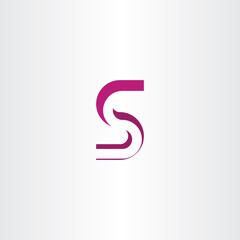 letter s dark magenta logo icon vector