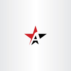 red black star letter a logo vector icon