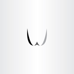 Fototapeta na wymiar w letter black logo w vector