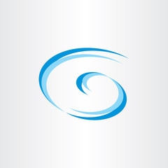 water wave g spiral letter g vector icon design