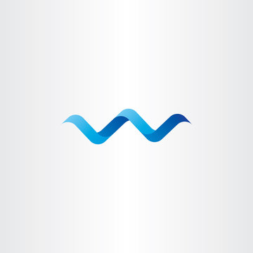 Water Wave Spiral Letter W Vector Logo Icon