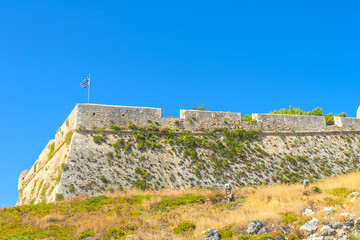 Fototapeta na wymiar Historical castle at the entrance of Rethimno, Crete, Greece