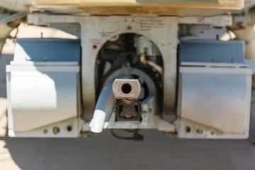 aircraft gun installed on military helicopter