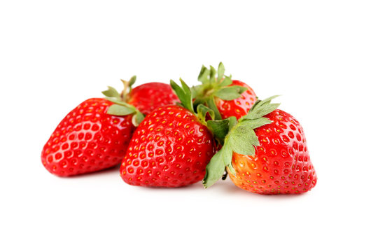 Strawberry isolated on a white, close up